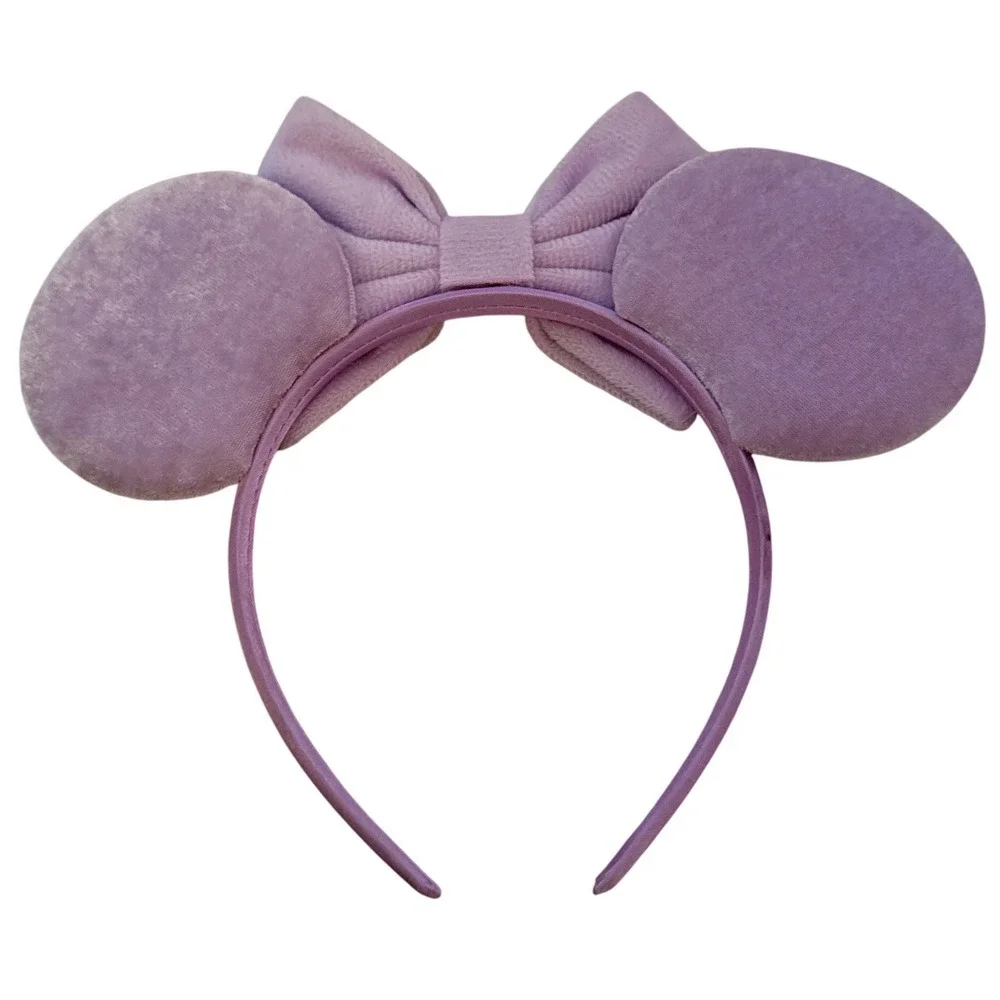 Disney Minnie Mouse Headband Womens Lavender Excellent Pearl Mickey Ears Bow
